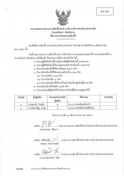 ประกาศรายงานผลคะแนนการเลือกตั้งนายกองค์การบริหารส่วนตำบลอ่ายนาไลยและสมาชิกสภาองค์การบริหารส่วนตำบลอ่ายนาไลย
